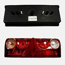 Stop spate Rear lamp L EUROPOINT II 24V triangular reflector connector: 4x SuperSeal 2PIN/AMP 7PIN Bayonet LED position lights  SCHMITZ ASPOCK A25-6030-501