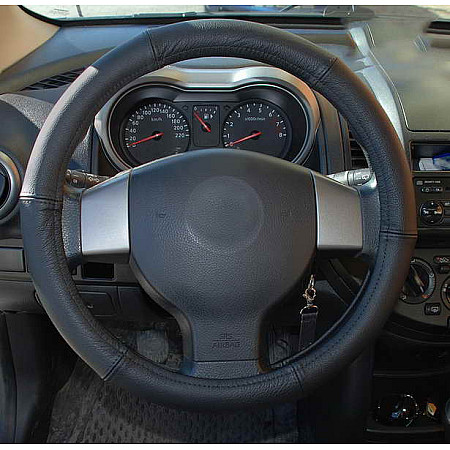 Husa volan Steering wheel cover for steering wheel leather diameter: 39-41cm neagra CARPASSION MMT CP10062