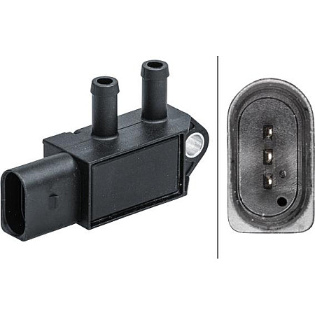 Senzor. presiune gaze evacuare Senzor presiune a fumului de evacuare numar pini. 3 AUDI A1 A3 SEAT IBIZA IV IBIZA SEAT LEON SC (5F5), Compartiment, 01.2013 - HELLA 6PP 009 409-621