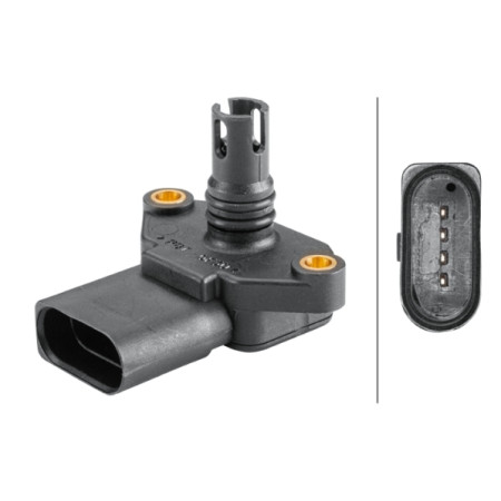 Senzor. presiune galerie admisie Senzor de presiune la galeria de admisie 4 pin AUDI A2 A4 B6 SEAT AROSA CORDOBA SKODA FABIA I (6Y5), Combi, 04.2000 - 12.2007 HELLA 6PP 358 152-161