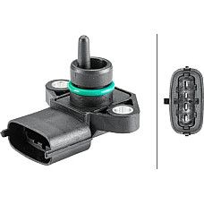Senzor.presiune supraalimentare Senzor de presiune la galeria de admisie 4 pin HYUNDAI ACCENT III ACCENT IV ELANT KIA SOUL II (PS), Hatchback, 02.2014 - HELLA 6PP 358 152-211