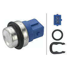 Senzor.temperatura lichid de racire Senzor temperatura lichid racire numar pini. 2 albastru AUDI 100 C4 80 B3 80 VW LT 28-35 I (281-363), Cadru de sprijin, 04.1975 - 06.1996 HELLA 6PT 009 107-551