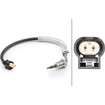 Senzor, temperatura gaze evacuare MERCEDES-BENZ SPRINTER 5-t (906), Cadru de sprijin, 06.2006 - HELLA 6PT 014 494-191