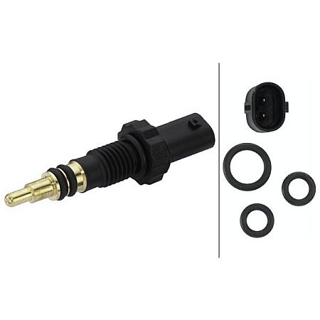 Senzor.temperatura lichid de racire Senzor temperatura lichid racire numar pini. 2 negru BMW 1 E81 1 E82 1 E87 1 BMW X6 (G06, F96), 08.2019 - HELLA 6PT 013 113-241