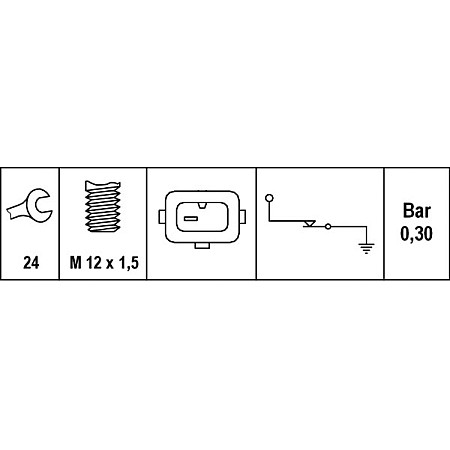 Senzor.presiune ulei Senzor presiune ulei 02-05bar 1 pin maro BMW 1 E81 1 E82 1 E87 1 E88 1 F20 1 F21 2 F22 F87 3 BMW 6 - II (E63), Compartiment, 09.2003 - 12.2010 HELLA 6ZL 006 097-001
