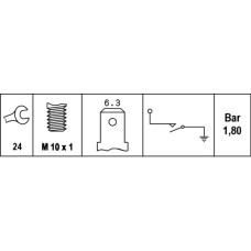 Senzor.presiune ulei Senzor presiune ulei 16-2bar 1 pin alb ca laptele AUDI 100 C3 100 C4 200 C3 80 B2 80 B3 80 B VW PASSAT (32B), Sedan, 05.1982 - 06.1989 HELLA 6ZL 003 259-441