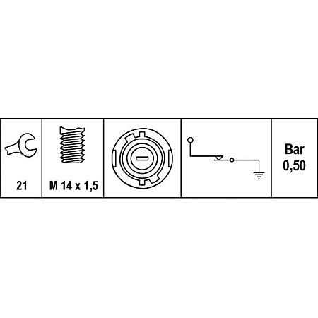 Senzor.presiune ulei Senzor presiune ulei 05bar 1 pin gri DACIA DUSTER DUSTER-SUV NISSAN INTERSTAR MICRA III PRIM RENAULT MASTER II (ED/HD/UD), Cadru de sprijin, 07.1998 - HELLA 6ZL 003 259-741