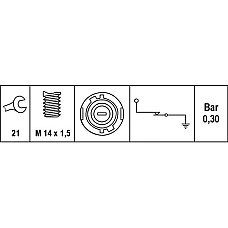 Senzor.presiune ulei Senzor presiune ulei 03bar 1 pin alb ca laptele VOLVO S40 I V40 DACIA SOLENZA MITSUBISHI CAR RENAULT TRAFIC II (FL), Van, 03.2001 - HELLA 6ZL 007 675-001