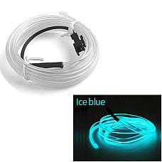 Fir Neon Auto "EL Wire" culoare Albastru Turcoaz, lungime 5M, alimentare 12V, droser inclus
