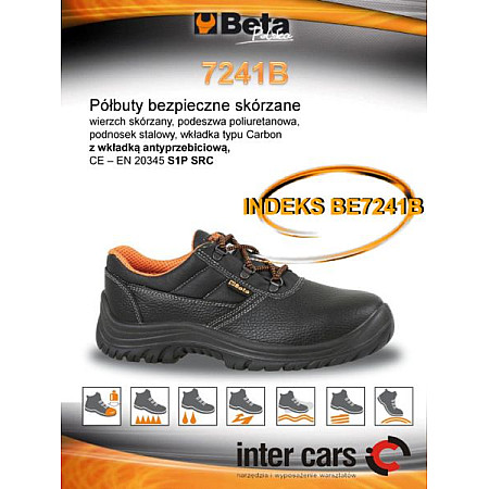 Protectia picioarelor BETA incaltaminte de protectie BASIC marime: 40 categorie de protectie: S1P SRC material: piele culoare: negru botul: otel BETA BE7241B/40