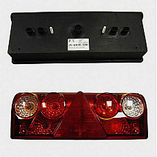 Stop spate Rear lamp R EUROPOINT II 24V triangular reflector connector: 4x SuperSeal 2PIN/AMP 7PIN Bayonet LED position lights  SCHMITZ ASPOCK A25-6430-501