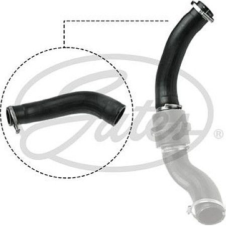 Furtun ear supraalimentare intercooler negru FORD TRANSIT 3.2D 09.07-08.14 FORD TRANSIT (FM_, FN_, FF_), Cadru de sprijin, 04.2006 - 12.2014 Gates 09-0629