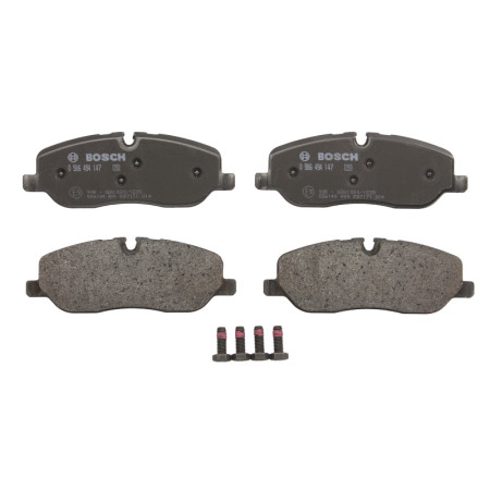 Set placute frana.frana disc Set placute frana Fata cu instructiuni de montare cu suruburi cu un tampon de amortizare se potrive LAND ROVER DISCOVERY III (L319), Crossover, 07.2004 - 09.2009 BOSCH 0 986 494 147