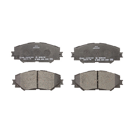 Set placute frana.frana disc Set placute frana Fata se potriveste. SUBARU TREZIA TOYOTA AURIS COROLLA PRIUS PLUS RAV 4 III URBA TOYOTA RAV 4 IV (_A4_), Crossover, 12.2012 - BOSCH 0 986 494 240