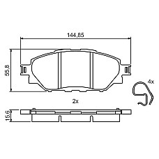 Set placute frana.frana disc Brake pads set front fits. TOYOTA HILUX VIII 2.4D-2.7-2.8D 05.15- TOYOTA HILUX (_N1_), Cadru de sprijin, 05.2015 - BOSCH 0 986 495 425