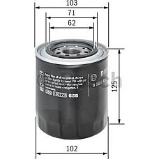 Filtru ulei se potriveste. HYUNDAI GALLOPER I GALLOPER II GRACE H-1 H-1 - STAREX H100 SUZUKI XL-7 2.5D-2.6-2.7 08.91- MITSUBISHI LANCER III (C1_V, C3_V), Turism, 09.1985 - 08.1992 BOSCH 0 986 452 066