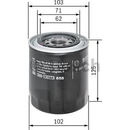 Filtru ulei se potriveste. HYUNDAI GALLOPER I GALLOPER II GRACE H-1 H-1 - STAREX H100 SUZUKI XL-7 2.5D-2.6-2.7 08.91- MITSUBISHI GALLOPER (JK-01), Crossover, 09.1998 - 12.2003 BOSCH 0 986 452 066