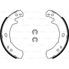 Set saboti frana, frana de mana LAND ROVER DEFENDER (L316), Cadru de sprijin, 09.1990 - 02.2016 BOSCH 0 986 487 914