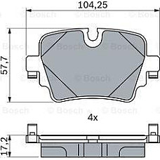 Set placute frana.frana disc Set placute frana Spate se potriveste. JAGUAR XJ 2.0-3.0-3.0D 10.09- JAGUAR F-TYPE (X152), Sabrioleta, 10.2012 - BOSCH 0 986 424 623