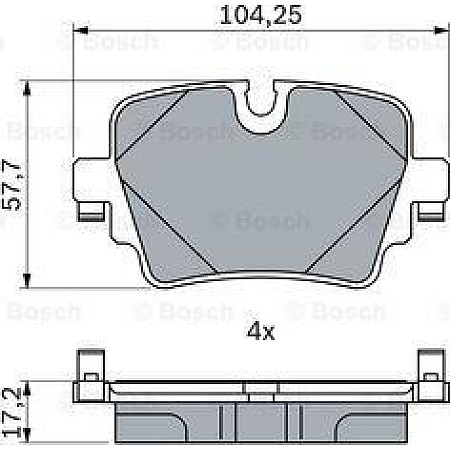 Set placute frana.frana disc Set placute frana Spate se potriveste. JAGUAR XJ 2.0-3.0-3.0D 10.09- JAGUAR F-TYPE (X152), Sabrioleta, 10.2012 - BOSCH 0 986 424 623