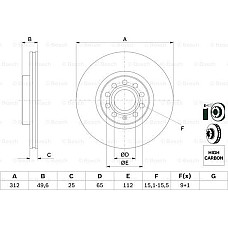 Disc frana AUDI A3 (8VS, 8VM), Limousine, 05.2013 - BOSCH 0 986 479 058