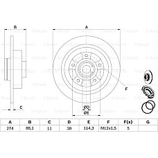 Disc frana RENAULT FLUENCE (L3_), Sedan, 02.2010 - BOSCH 0 986 479 009