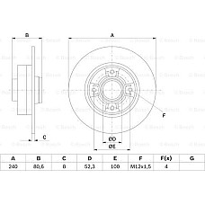Disc frana RENAULT MEGANE II (LM0/1_), Sedan, 08.2003 - BOSCH 0 986 479 007
