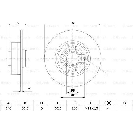 Disc frana RENAULT MEGANE II (LM0/1_), Sedan, 08.2003 - BOSCH 0 986 479 007