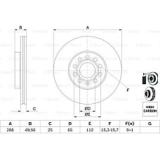 Disc frana VW GOLF V Variant (1K5), Turism, 01.2007 - 07.2009 BOSCH 0 986 479 088