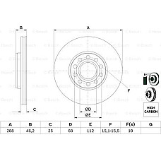 Disc frana AUDI A6 (4A2, C4), Sedan, 06.1994 - 10.1997 BOSCH 0 986 479 157