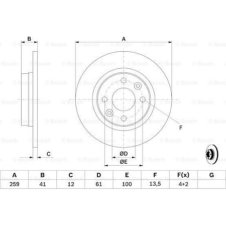 Disc frana RENAULT THALIA I (LB_), Sedan, 02.1998 - BOSCH 0 986 479 B79
