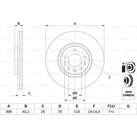 Disc frana OPEL ZAFIRA A (T98), Dubita, 04.1999 - 06.2005 BOSCH 0 986 479 113