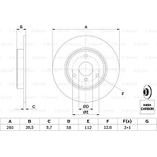 Disc frana SMART FORTWO (451), Sabrioleta, 01.2007 - BOSCH 0 986 479 305