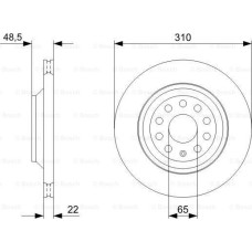 Disc frana VW SCIROCCO (137), Van, 06.2008 - 05.2014 BOSCH 0 986 479 303