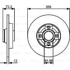 Disc frana PEUGEOT 5008 (0U_, 0E_), Dubita, 06.2009 - 03.2017 BOSCH 0 986 479 383