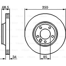 Disc frana PORSCHE CAYENNE (92A), Crossover, 06.2010 - BOSCH 0 986 479 251