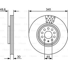 Disc frana AUDI A3 III (8VA, 8VF), Sportback, 09.2012 - BOSCH 0 986 479 734
