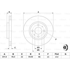 Disc frana ALFA ROMEO 145 (930_), Hatchback, 07.1994 - 01.2001 BOSCH 0 986 479 B43