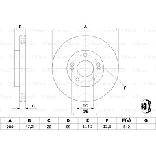 Disc frana HYUNDAI i30 CW II (GD), Turism, 06.2012 - BOSCH 0 986 479 C13