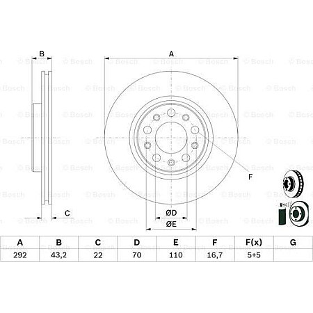 Disc frana ALFA ROMEO STELVIO (949_), Hatchback, 12.2016 - BOSCH 0 986 479 D99