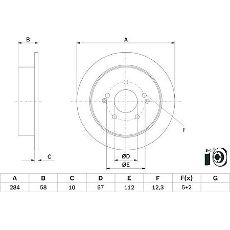 Disc frana BOSCH 0 986 479 H16