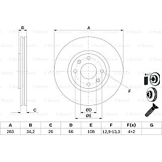 Disc frana PEUGEOT 308 SW I (4E_), Estate Van, 01.2008 - 12.2012 BOSCH 0 986 478 979