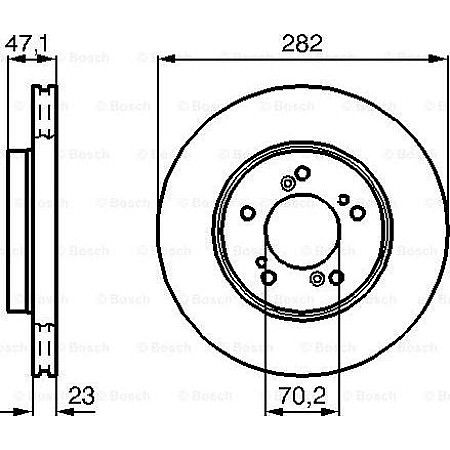 Disc frana HONDA INTEGRA (DC2, DC4), Compartiment, 07.1993 - 11.2001 BOSCH 0 986 478 667