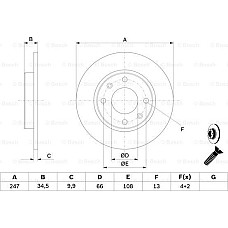 Disc frana PEUGEOT 205, Hatchback Van, 02.1983 - 07.1990 BOSCH 0 986 479 C54