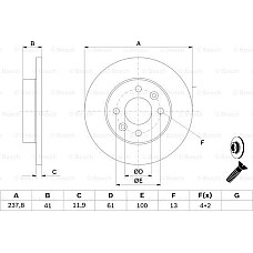 Disc frana RENAULT LOGAN II (L8_), Sedan, 09.2012 - BOSCH 0 986 478 105