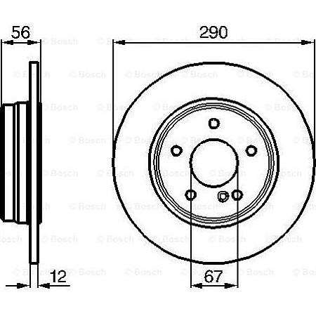 Disc frana MERCEDES-BENZ E-CLASS (VF210), Cadru de sprijin, 06.1996 - 03.2003 BOSCH 0 986 478 899