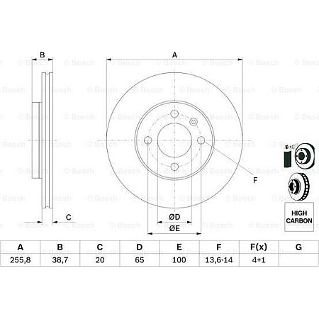 Disc frana SEAT TOLEDO I (1L), Hatchback, 01.1991 - 10.1999 BOSCH 0 986 478 308