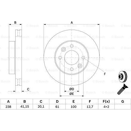 Disc frana RENAULT 19 II (S53_), Hatchback Van, 03.1992 - 12.1995 BOSCH 0 986 478 276