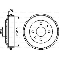 Tambur frana FIAT 128 (128_), Sedan, 03.1969 - 12.1984 BOSCH 0 986 477 055