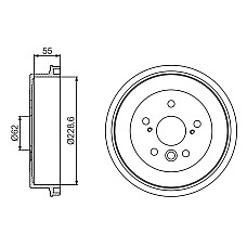 Tambur frana TOYOTA RAV 4 II (_A2_), Crossover, 05.2000 - 11.2005 BOSCH 0 986 477 168